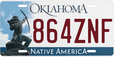 OK license plate 864ZNF
