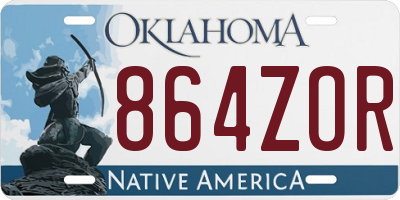 OK license plate 864ZOR