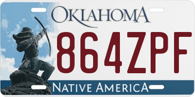 OK license plate 864ZPF