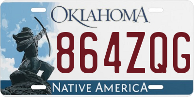 OK license plate 864ZQG