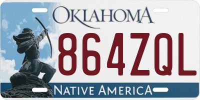 OK license plate 864ZQL