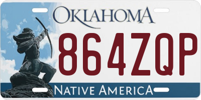OK license plate 864ZQP