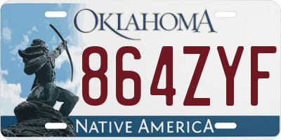 OK license plate 864ZYF