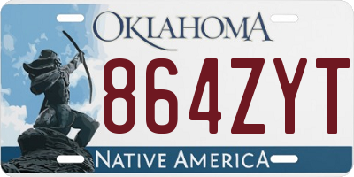 OK license plate 864ZYT