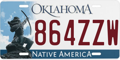 OK license plate 864ZZW