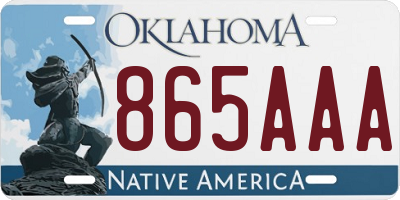 OK license plate 865AAA