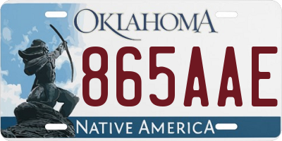 OK license plate 865AAE