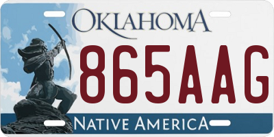 OK license plate 865AAG