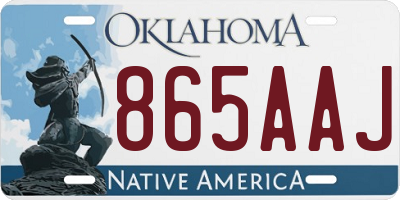 OK license plate 865AAJ