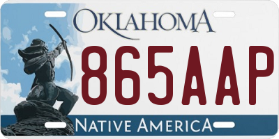 OK license plate 865AAP