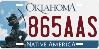 OK license plate 865AAS