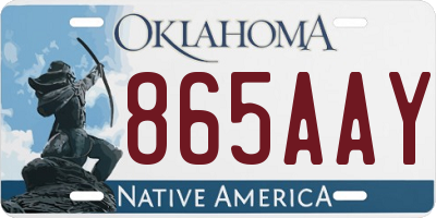 OK license plate 865AAY