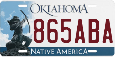 OK license plate 865ABA
