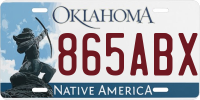 OK license plate 865ABX