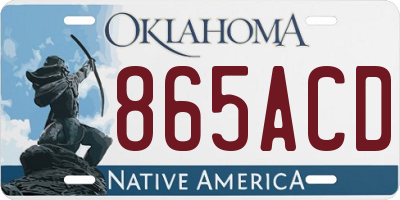 OK license plate 865ACD