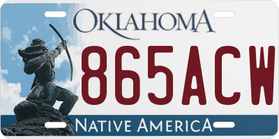 OK license plate 865ACW
