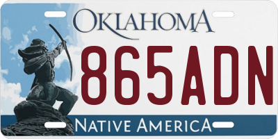 OK license plate 865ADN