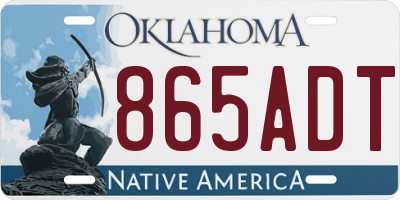 OK license plate 865ADT