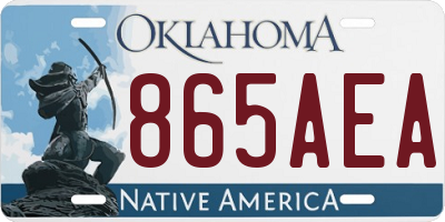 OK license plate 865AEA