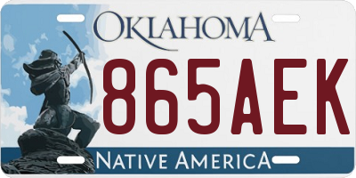 OK license plate 865AEK