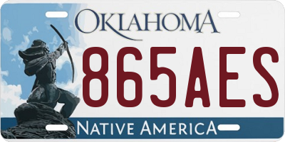 OK license plate 865AES