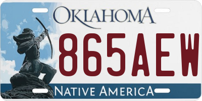 OK license plate 865AEW