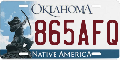 OK license plate 865AFQ