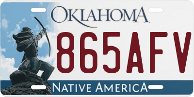 OK license plate 865AFV