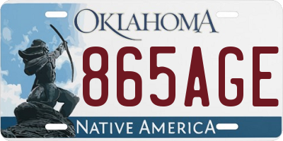 OK license plate 865AGE