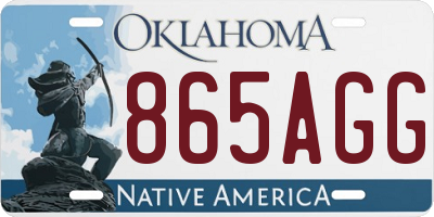 OK license plate 865AGG