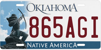 OK license plate 865AGI