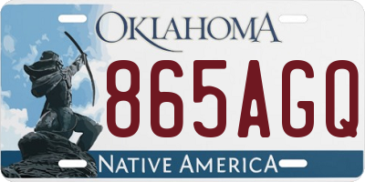 OK license plate 865AGQ