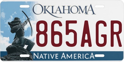 OK license plate 865AGR
