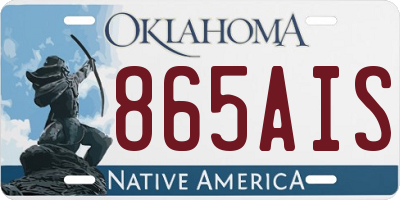 OK license plate 865AIS