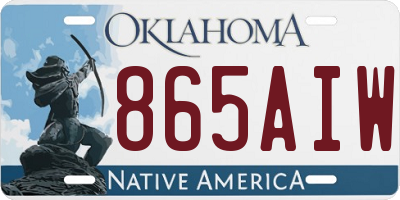 OK license plate 865AIW