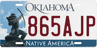 OK license plate 865AJP