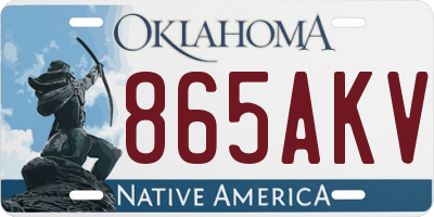 OK license plate 865AKV