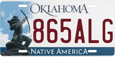 OK license plate 865ALG
