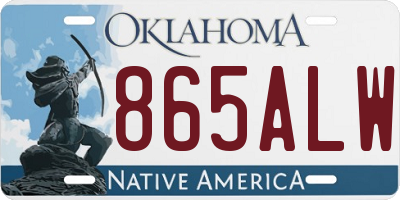 OK license plate 865ALW