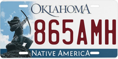 OK license plate 865AMH