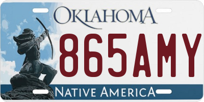 OK license plate 865AMY