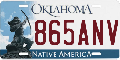 OK license plate 865ANV