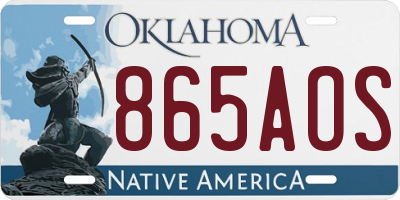 OK license plate 865AOS