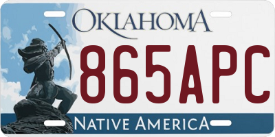 OK license plate 865APC