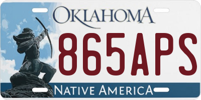 OK license plate 865APS