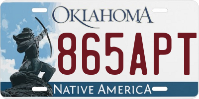 OK license plate 865APT