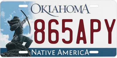 OK license plate 865APY