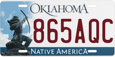 OK license plate 865AQC