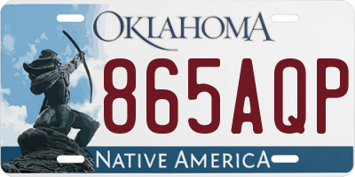 OK license plate 865AQP