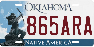 OK license plate 865ARA